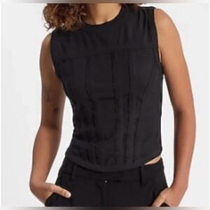 Express Corset Panel Tank Top XS Black NWT Stretch Structured